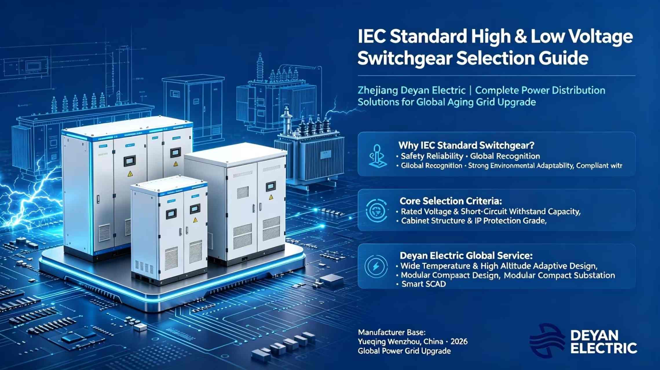 IEC 표준 고저압 배전반 선택 가이드: Zhejiang Deyan Electric — 전 세계적으로 노후화된 그리드 업그레이드를 위한 완벽한 배전 솔루션